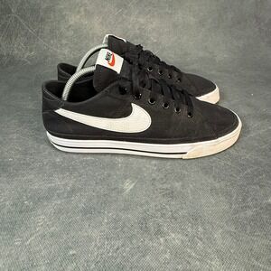 Nike Court Legacy Canvas Black White Sneakers Tennis Shoes